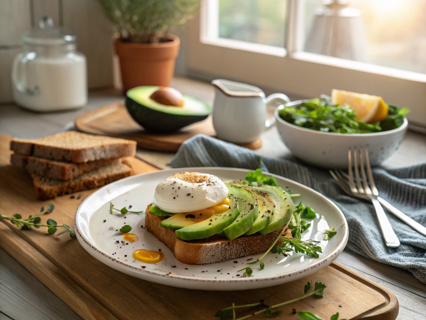 Avokado- och äggfrukost